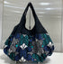Ballontasche mit Schmetterlingsdruck (schwarz x blau)